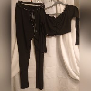 crop top pants set
